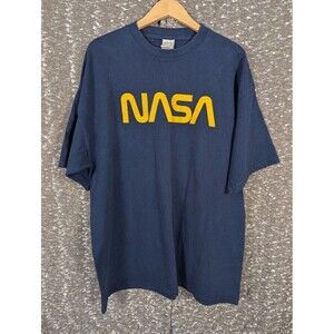 Vintage Gold Label Basicss Nasa‎ Navy Blue T-Shirt Men's XXL